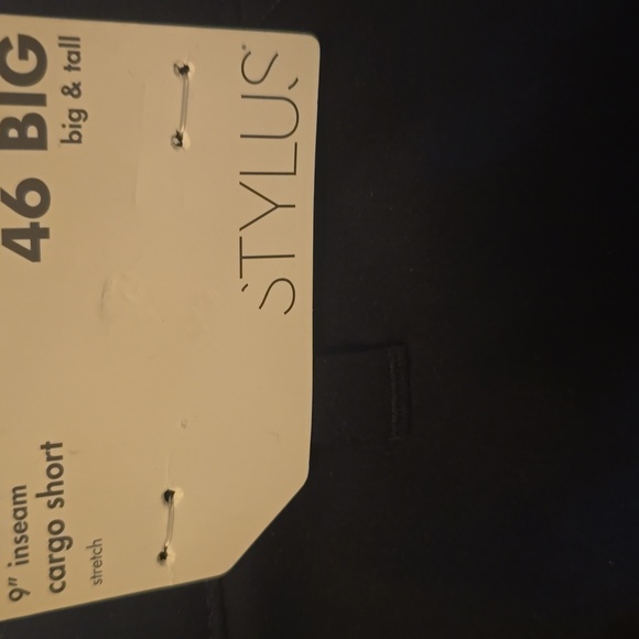 New STYLUS Men's Size 46 Big & Tall Black Cargo Shorts - Picture 5 of 8